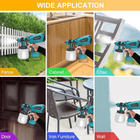 Cordless Electric Spray Gun HVLP Paint Sprayer Auto Furniture Wall Steel Coating Airbrush For Makita 18V Battery(No Battery)