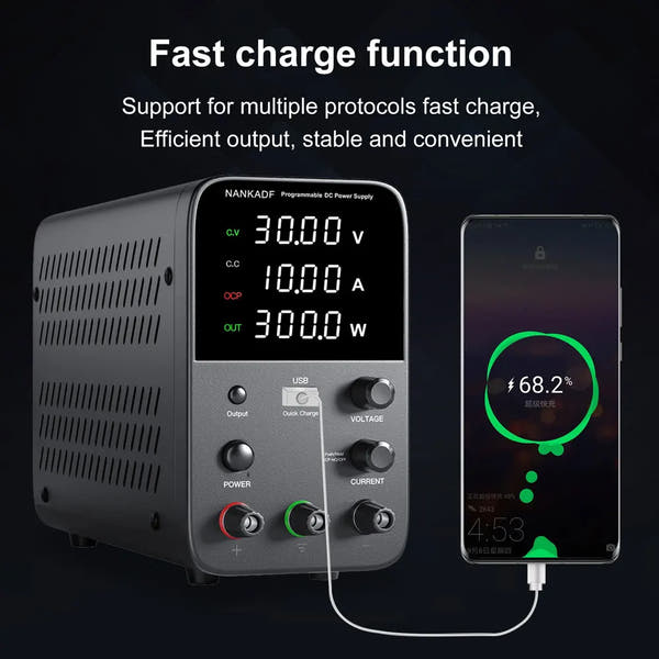 Wanptek Adjustable DC Power Supply 30V 10A 5A