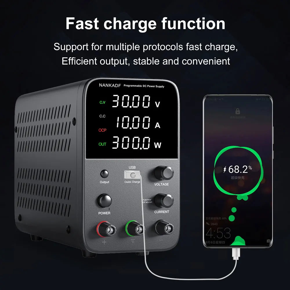 Wanptek Adjustable DC Power Supply 30V 10A 5A