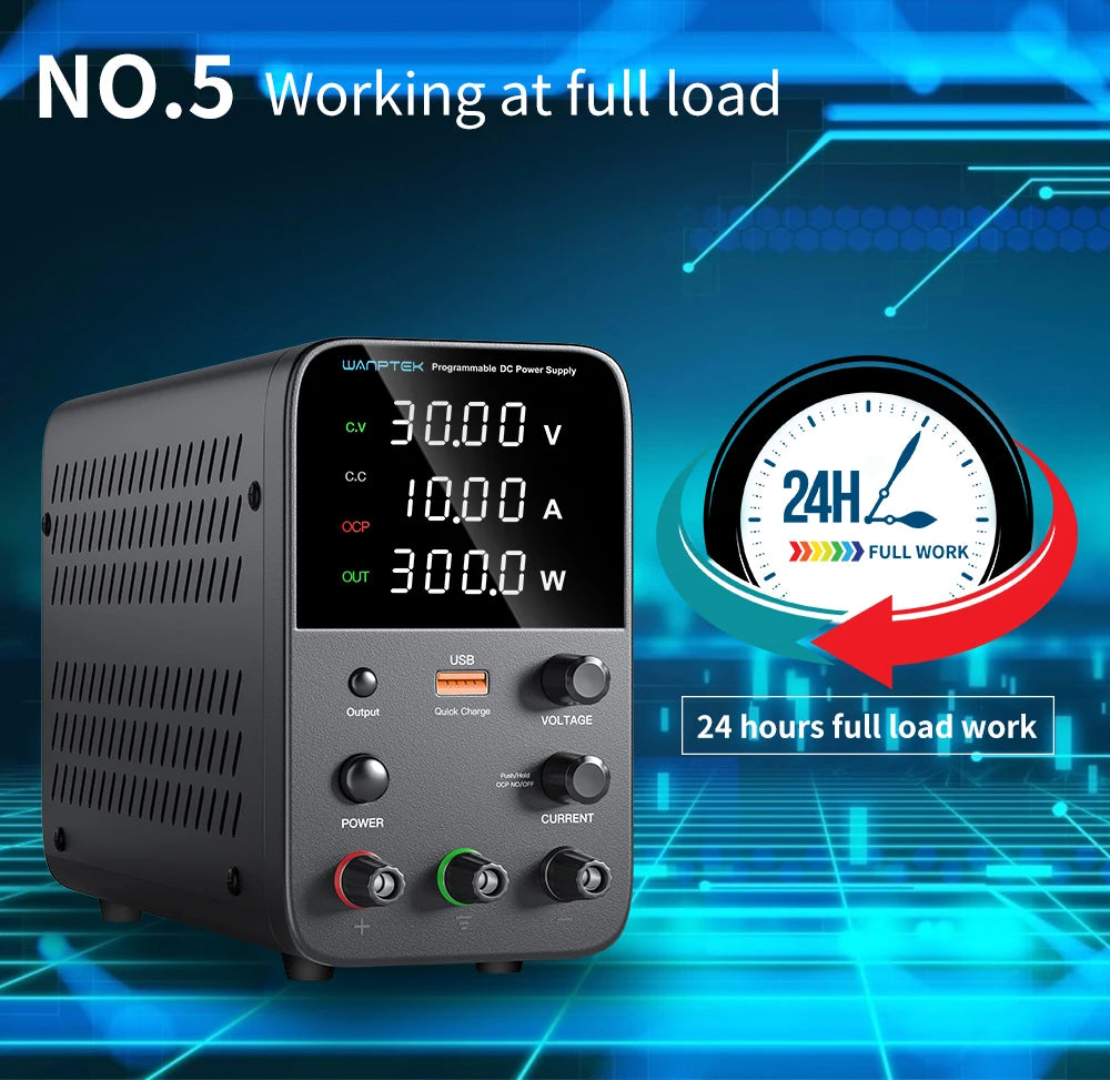 Wanptek Adjustable DC Power Supply 30V 10A 5A