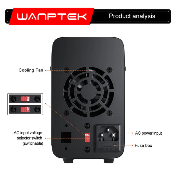 Wanptek Adjustable DC Power Supply 30V 10A 5A