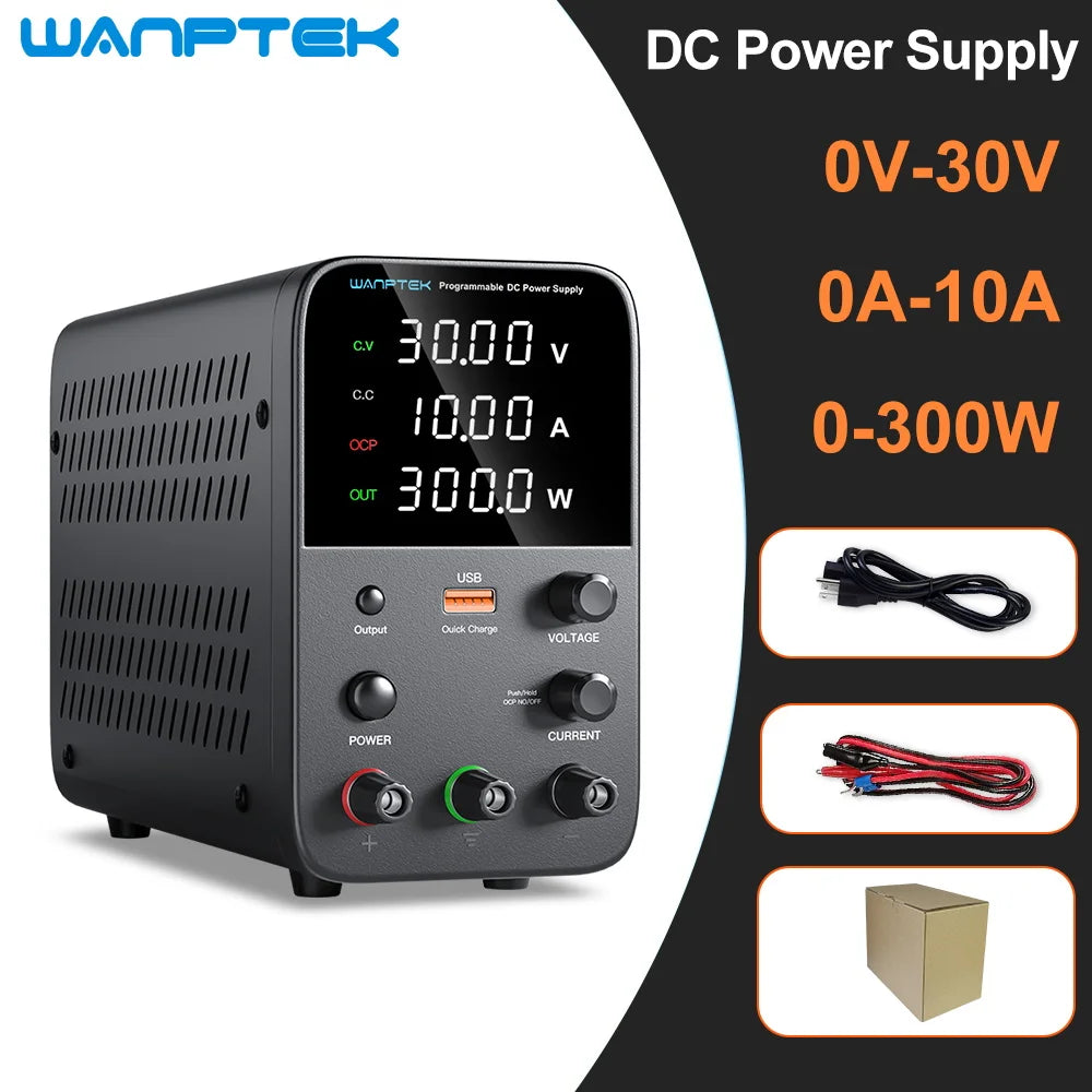 Wanptek Adjustable DC Power Supply 30V 10A 5A