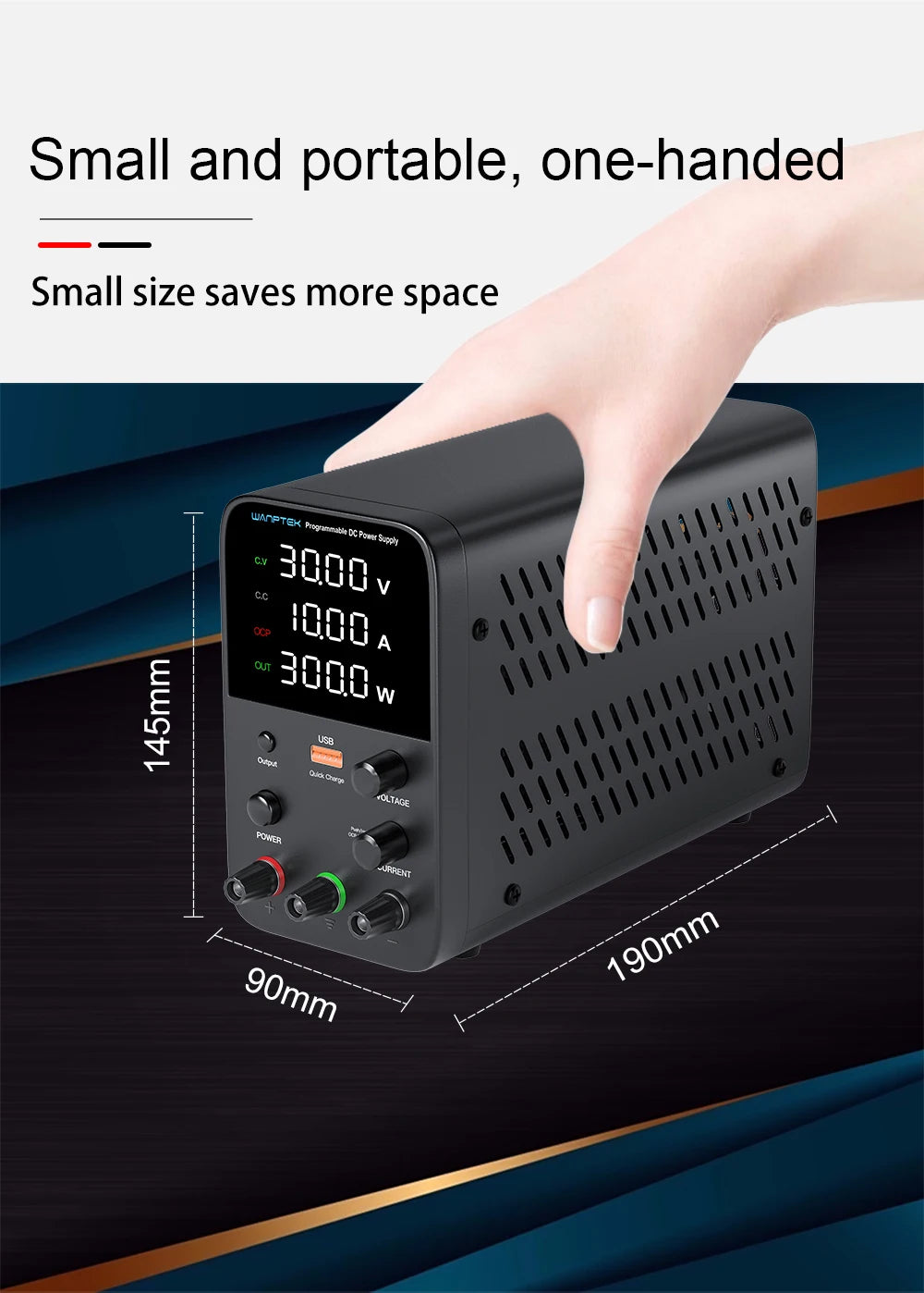 Wanptek Adjustable DC Power Supply 30V 10A 5A