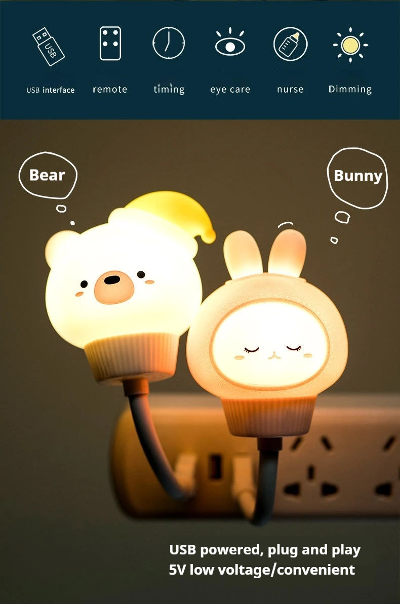 Night Light LED Lamp for Baby Kid Bedroom Decoration Bedside Lamp