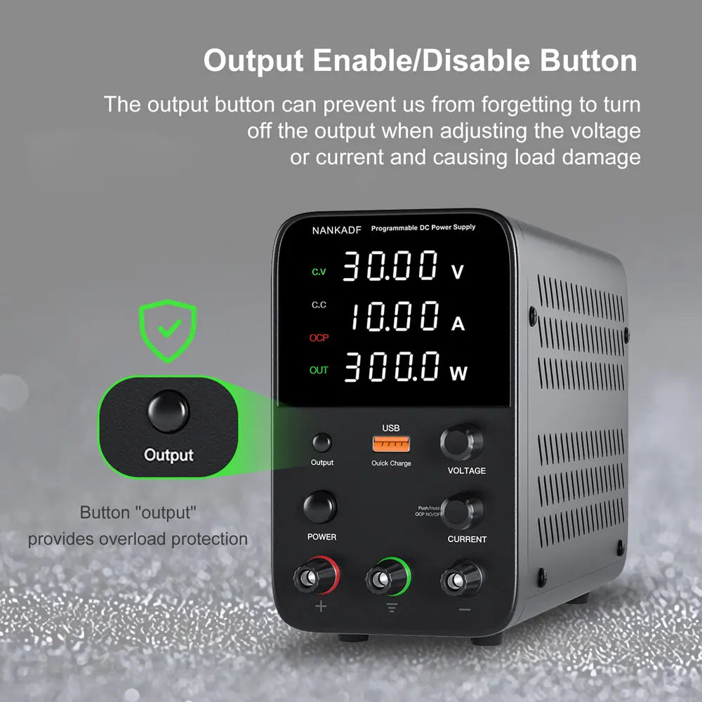 Wanptek Adjustable DC Power Supply 30V 10A 5A