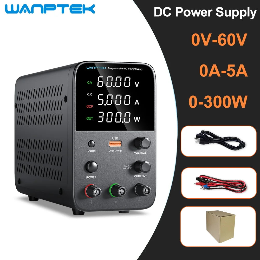 Wanptek Adjustable DC Power Supply 30V 10A 5A