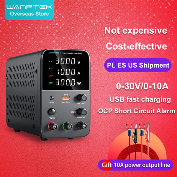 Wanptek Adjustable DC Power Supply 30V 10A 5A