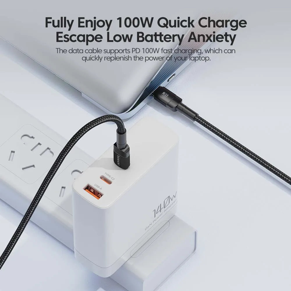 Quick Charge 4.0 Fast Charging Type C to Type C for iPhone 15 Macbook Samsung Xiaomi