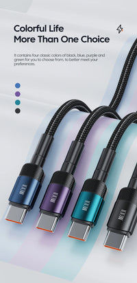 Quick Charge 4.0 Fast Charging Type C to Type C for iPhone 15 Macbook Samsung Xiaomi